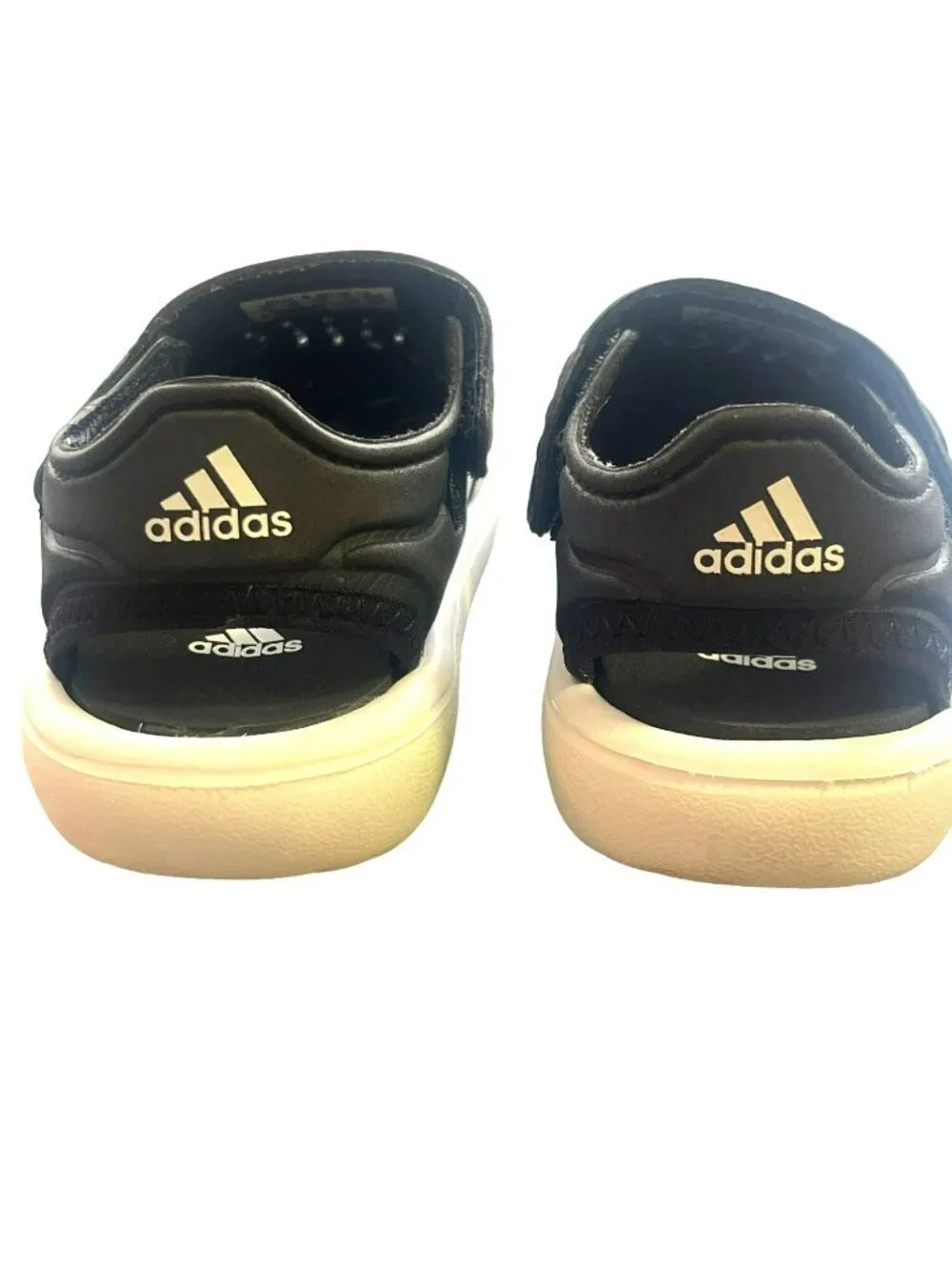 Adidas Little Kid Closed Toe Water Sandals Black White Sz 6K NEW